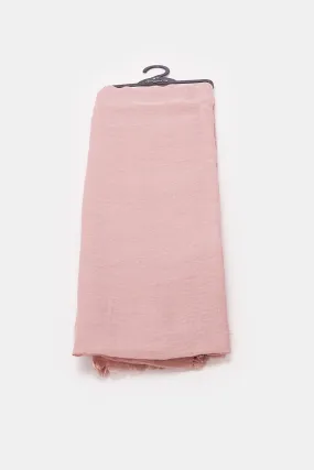 Women Pink Solid Scarf