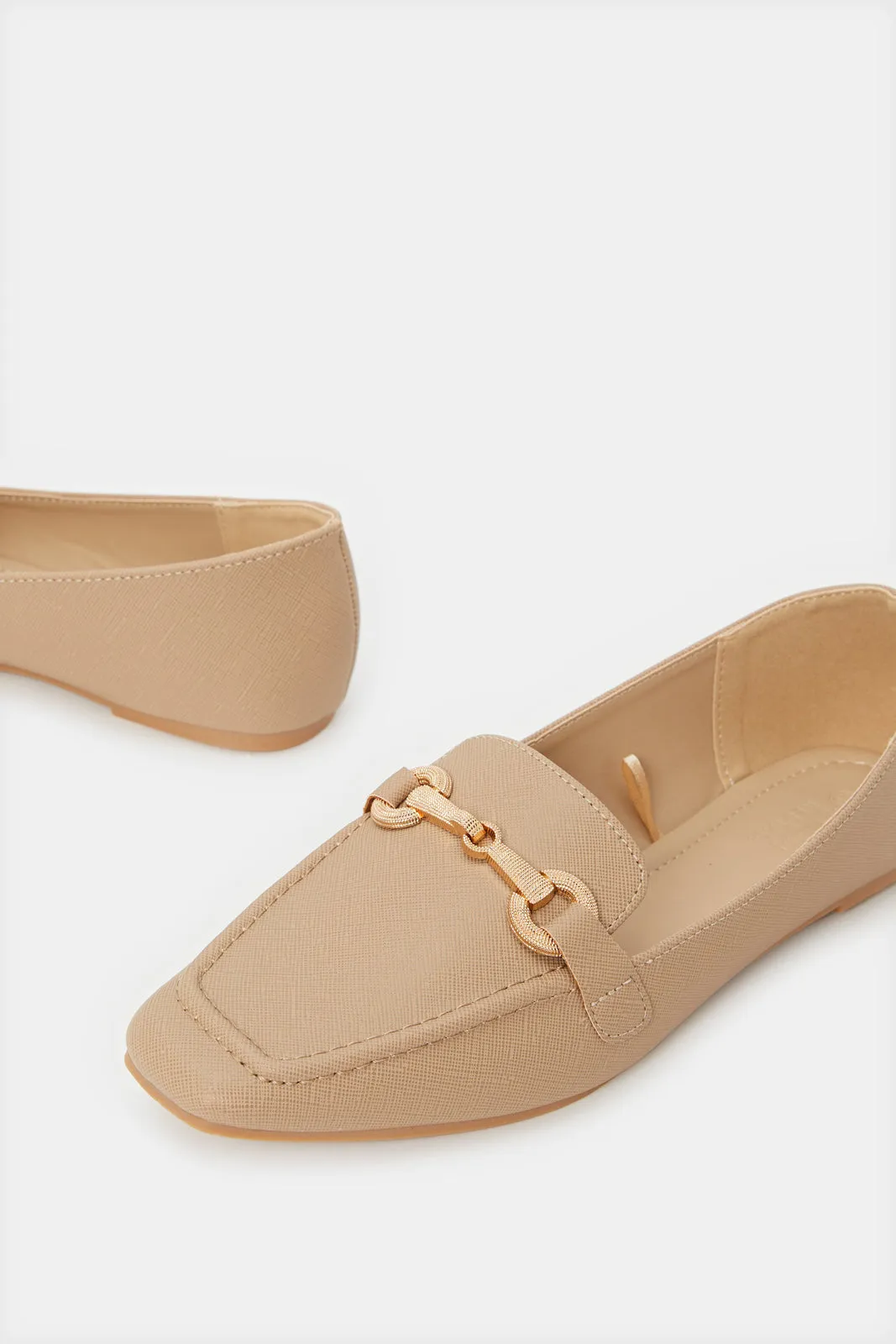 Women Taupe Embellished Loafer