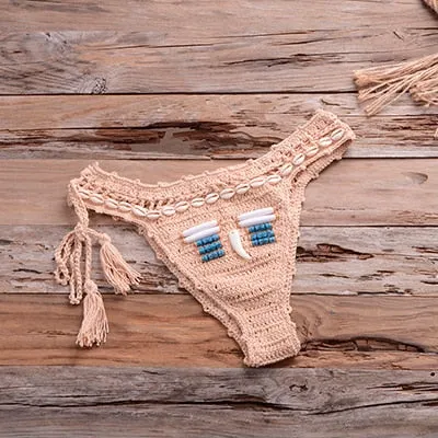 Women's Handmade Crochet Bikini Push-Up Triangle Bathing Swimwear