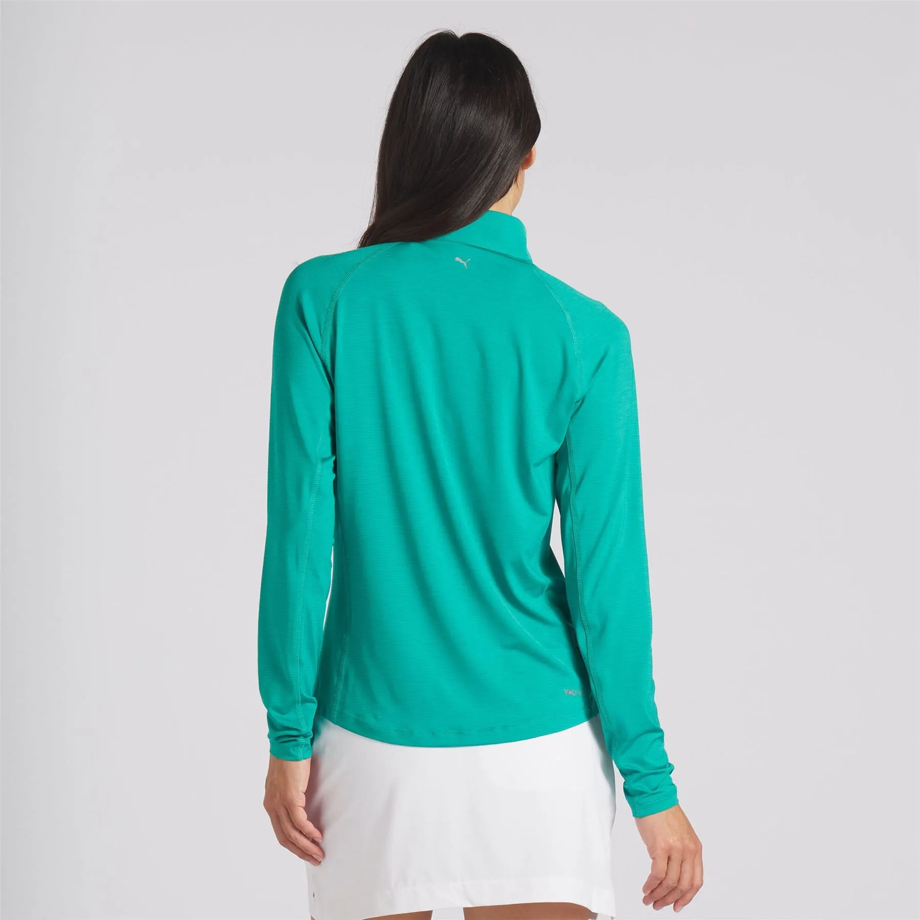 Womens You-V Solid Quarter Zip Mid Layer Green - SS24