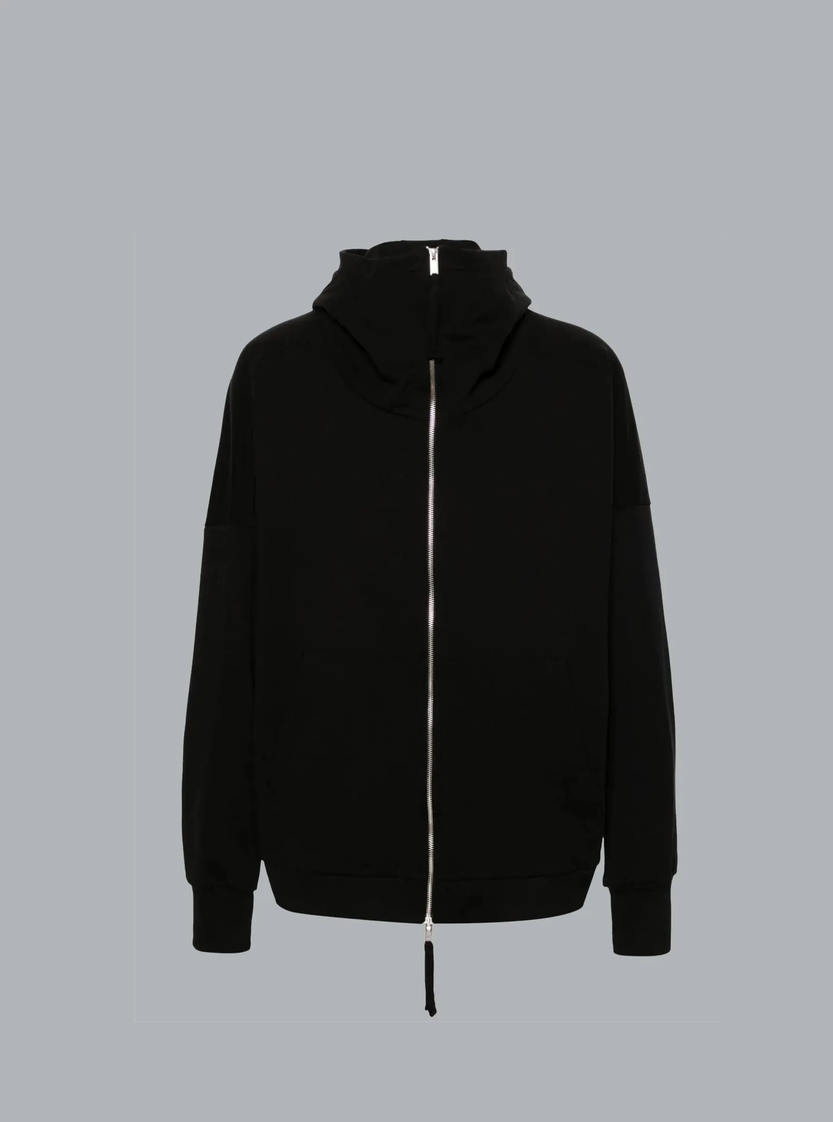 Zip Through Hoodie Black